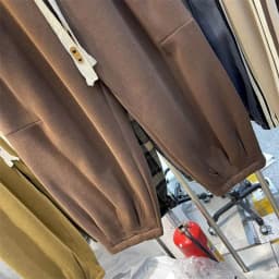 Cargo Pants Women Sporty Solid Plush Sweatpants Korean Style Casual Drawstring Elastic Waisted Streetwear Clothing Harem Pants