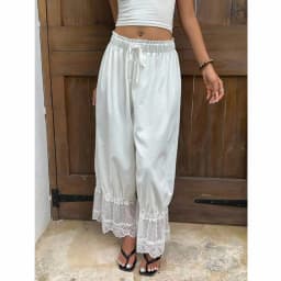 Xingqing y2k Women Coquette Pants Summer Clothes Solid Color Elastic Waist Baggy Loose Trousers Bottoms 2000s Club Streetwear