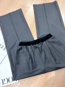 Women's Wool Straight-Leg Pants with Elastic Waistband – Spring 2026 New Arrival