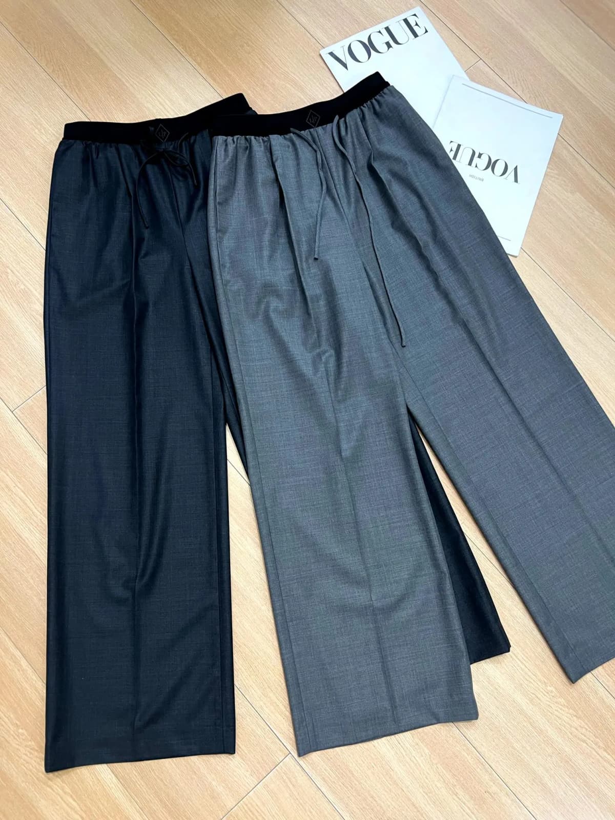 Women's Wool Straight-Leg Pants with Elastic Waistband – Spring 2026 New Arrival