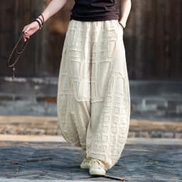Johnature Women Vintage Linen Cotton Bloomers Pants Elastic Waist Solid Color Trousers 2025 Autumn New Loose Women Pants