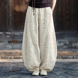 Johnature Women Vintage Linen Cotton Bloomers Pants Elastic Waist Solid Color Trousers 2025 Autumn New Loose Women Pants