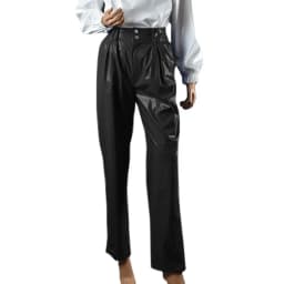 Vinyl Wet Look PVC Leather Fashion Womens High Waist Pencil Pants Office Lady Straight Pants Trousers Party Club Streetwear 7XL