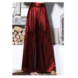 Ladies' Shiny Metallic High Waist Pleated Wide Legs Long Pants, Loose Trousers, Glitter Casual Street Fashion, Summer, 7XL