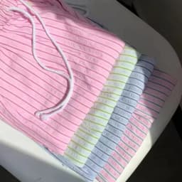 Sweet Pink High Waist Wide-legged Trousers Women 2025 New Korean Casual Striped Drawstring Loose Straight Pant Female