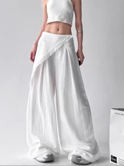 Zoki High Waist Streetwear Loose Pant Women Vintage Loose Design Wide Leg Trousers Casual All Match Summer Bf Hip Hop Pants New