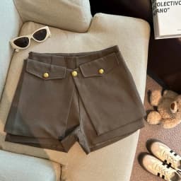 Casual High Waist Asymmetric Wide Leg Pants Women's Spring 2026 Slimming Short Shorts Casual Loose Fit High Waist Tummy Control