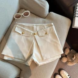 Casual High Waist Asymmetric Wide Leg Pants Women's Spring 2026 Slimming Short Shorts Casual Loose Fit High Waist Tummy Control