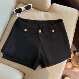 Casual High Waist Asymmetric Wide Leg Pants Women's Spring 2026 Slimming Short Shorts Casual Loose Fit High Waist Tummy Control