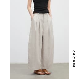 CHIC VEN New Fashion Women Trousers Loose Casual High Waist Female Wide Leg Ankle-length Pants Pleating Spring Summer 2026