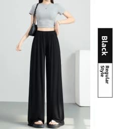 ay Wide Leg Pants Women's High Waist Loose Drapey Cool Casual Trousers Modal Cotton Comfortable Breathable Straight Cut