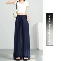 ay Wide Leg Pants Women's High Waist Loose Drapey Cool Casual Trousers Modal Cotton Comfortable Breathable Straight Cut