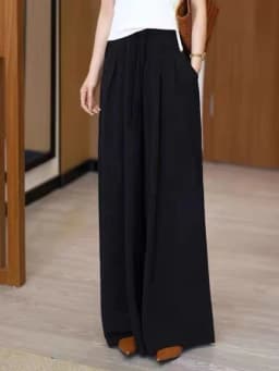 High Waist Wide Leg Pants Women's Summer Thin Casual Pants plus Size Versatile Drapey Skirt Pants Korean Style Loose Fit
