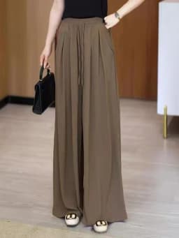 High Waist Wide Leg Pants Women's Summer Thin Casual Pants plus Size Versatile Drapey Skirt Pants Korean Style Loose Fit