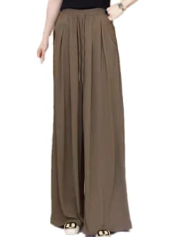 High Waist Wide Leg Pants Women's Summer Thin Casual Pants plus Size Versatile Drapey Skirt Pants Korean Style Loose Fit