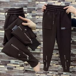 2026 New Fashion Autumn High Waist Women Harlem Pants Loose and Slim Skinny Zipper Pants Thickened Sports Casual Trousers Female