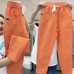 Spring Summer Women's Harem Pants High Waist Straight Casual All-match Pants Women Fashion Loose Cotton linen Trousers Female