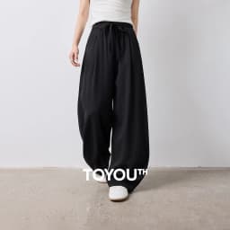 TOYOUTH Women Casual Pants Summer 2026 Breathable Elastic Waist Lantern Pants Wrinkled Texture Lazy Temperament Soft Comfortable