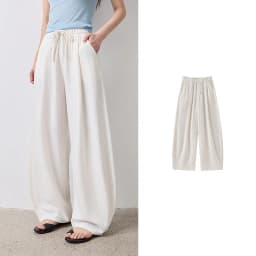 TOYOUTH Women Casual Pants Summer 2026 Breathable Elastic Waist Lantern Pants Wrinkled Texture Lazy Temperament Soft Comfortable