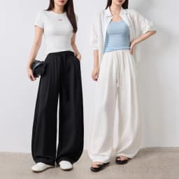 TOYOUTH Women Casual Pants Summer 2026 Breathable Elastic Waist Lantern Pants Wrinkled Texture Lazy Temperament Soft Comfortable