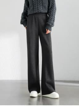 SENTUBILA Casual Straight Wool Pant Women Thick Warm High Waist Knitted Sweatpant Winter Trousers 2024 Woman Clothes 144K56338