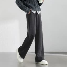 SENTUBILA Casual Straight Wool Pant Women Thick Warm High Waist Knitted Sweatpant Winter Trousers 2024 Woman Clothes 144K56338