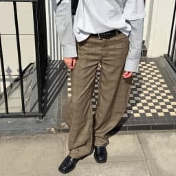 TWOTWINSTYLE American Retro Plaid Trousers for Women High Waist Spliced Pockets Casual Oversized Lantern Wide Leg Pants Female
