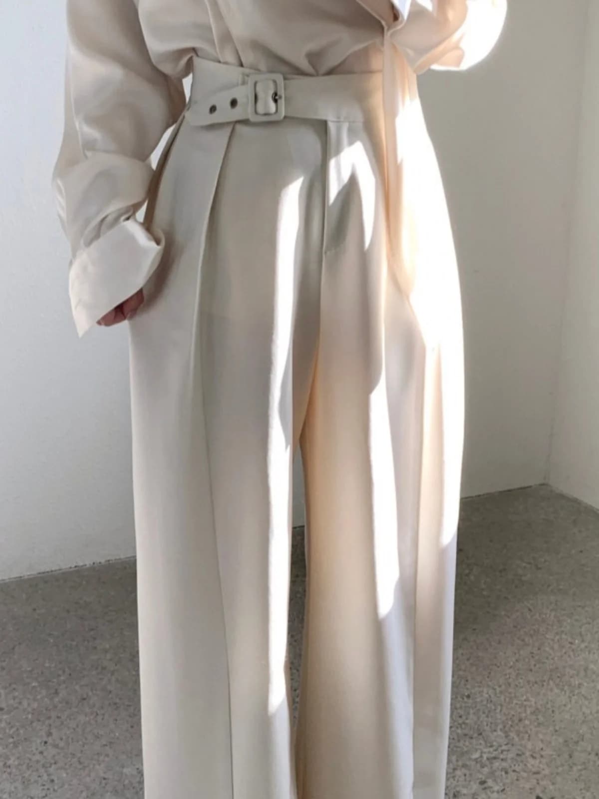 Korean Style High Waist Slimming Casual Pants Women's Spring New Small Design Sense Elegant Wide Leg Pants Commute Style