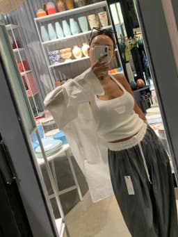 Fashionable Korean Style Wide Leg Pants Striped Drawstring Suit Trousers Women Casual Loose Comfortable Design Sensation