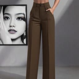 Straight Pants Women High Waist Formal Suit Trousers Female Business Full Length Button Fly Spring Summer Office Lady 2026