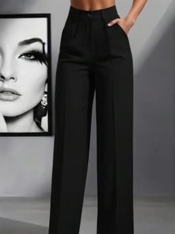 Straight Pants Women High Waist Formal Suit Trousers Female Business Full Length Button Fly Spring Summer Office Lady 2026