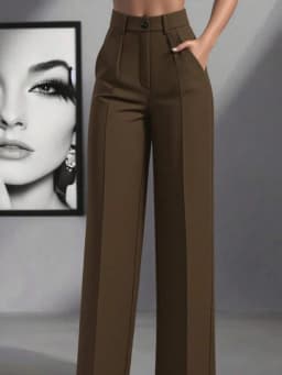 Straight Pants Women High Waist Formal Suit Trousers Female Business Full Length Button Fly Spring Summer Office Lady 2026