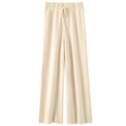 100%Wool Pants Women Autumn Winter, High Waist Warm Loose Wide Leg Pants 2025