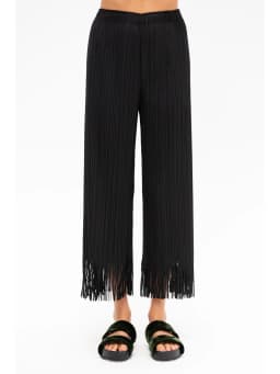 Miyake Pleated High Waisted Pockets Elasticated Waistband Causal Wave Straight Legs Pants