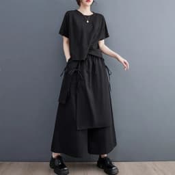 Cotton black high Waist  vintage Casual loose spring summer autumn clothes skirt Pants for Women 2026 Trousers Streetwear