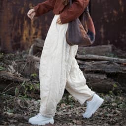 Thick Warm Casual Padded Pant Women New 2024 Winter Vintage Style Solid Color Loose Female Quilted Cotton Linen Harem Pants M092