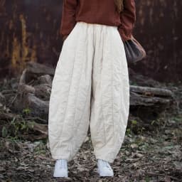 Thick Warm Casual Padded Pant Women New 2024 Winter Vintage Style Solid Color Loose Female Quilted Cotton Linen Harem Pants M092
