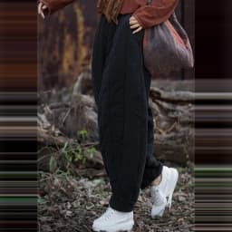 Thick Warm Casual Padded Pant Women New 2024 Winter Vintage Style Solid Color Loose Female Quilted Cotton Linen Harem Pants M092