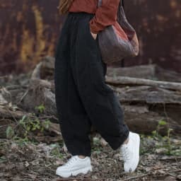 Thick Warm Casual Padded Pant Women New 2024 Winter Vintage Style Solid Color Loose Female Quilted Cotton Linen Harem Pants M092