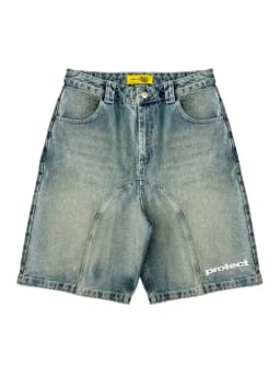 HOUZHOU Y2k Vintage Harajuku Short Jeans Women Washed Embroidery American Retro Man Denim Jorts Baggy Hip Hop Streetwear Summer