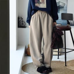 K67176 Korean Style Banana Pants Loose Elastic Waist Thickened Frayed Hem Casual Pants for Women