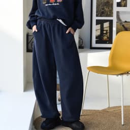 K67176 Korean Style Banana Pants Loose Elastic Waist Thickened Frayed Hem Casual Pants for Women