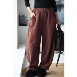 K67176 Korean Style Banana Pants Loose Elastic Waist Thickened Frayed Hem Casual Pants for Women