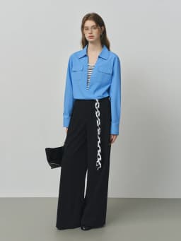 FSLE 2025 New Women Loose Fit Wide Leg Pants Black White Trousers High Waist Casual Pants Soft Drapey Free Waist Rope Vintage