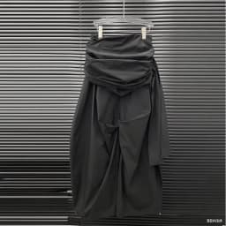 SuperAen Korean Style 2025 Summer New Design Women's Spliced Waist Folds Casual Pants Fashion Loose Long Wide-leg Pants