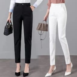 White Pants 2026 New Spring Summer High Waist Slim Stretch Pencil Pants Office Ladies Elegant Suit Pants Women Straight Trousers