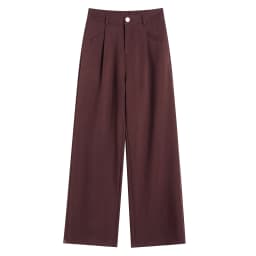 Seoulish Autumn Elegant Women's Wide Leg Pants 2024 New Korean Solid Button Casual Loose Office Full Length Trousers Female