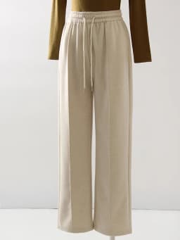 MiuKoMiYa Autumn Gray Woolen Pants Women Wide Leg Straight Long Trousers Office Lady High Waist Women Beige Formal Pants Loose