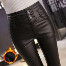 Fv3061 2019 new autumn winter women fashion casual Popular long Pants womens clothing Leather pants