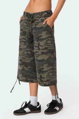 New Fashion Women Summer Cargo Shorts Casual Camouflage Print Loose Drawstring Short Pants For Club Streetwear S-XL